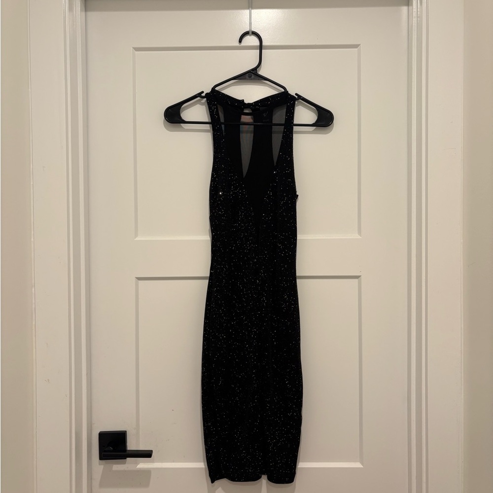 Windsor Black Glitter Backless Dress